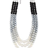 Pearl Black 3 line Necklace