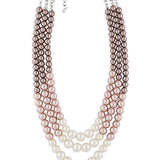 Pearl Brown 3 line Necklace