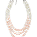 Pearl Pink 3 line Necklace