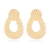 Gold Rivetted Dangling Earrings