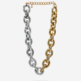 Chunky Gold and Silver Link Necklace