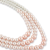 Pearl Pink 3 line Necklace