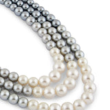 Pearl Black 3 line Necklace