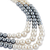 Pearl Grey 3 line Necklace