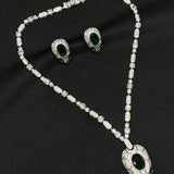 Diamond necklace and earrings