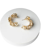 Floral Golden Hoops